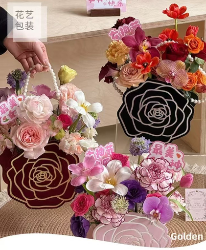 CARTERA ROSA CON PERLAS 81008